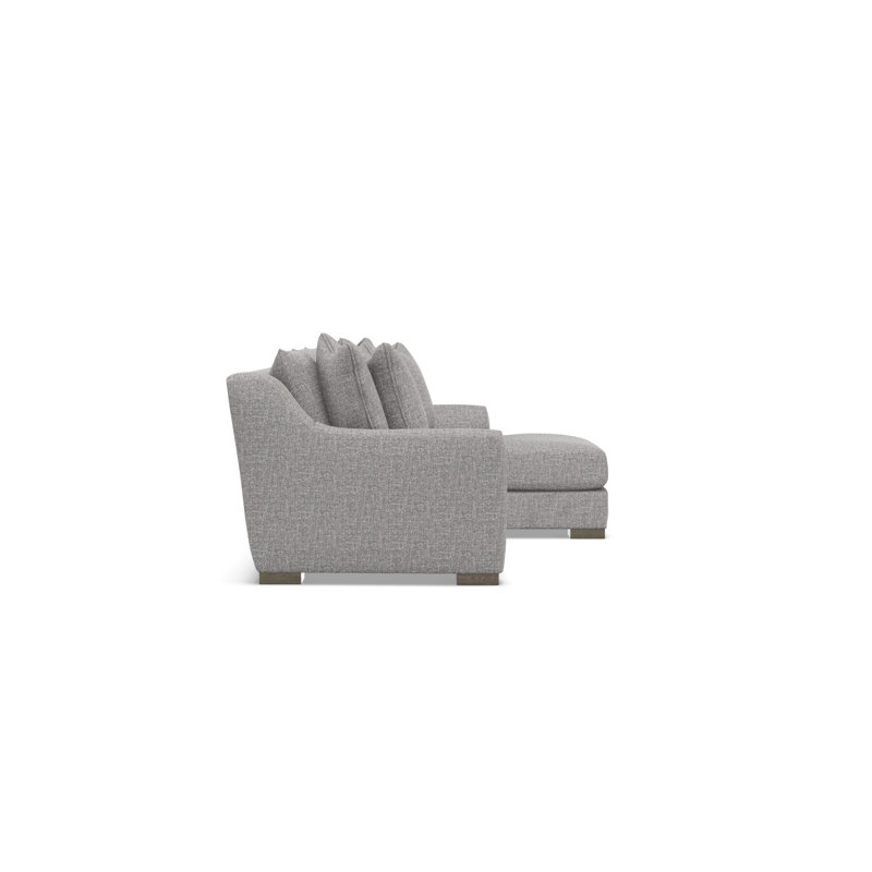 Gabi 3-Piece Fabric Sectional, Gray Polyester, 35" H x  105" W x 63.5" D, Right Hand Facing