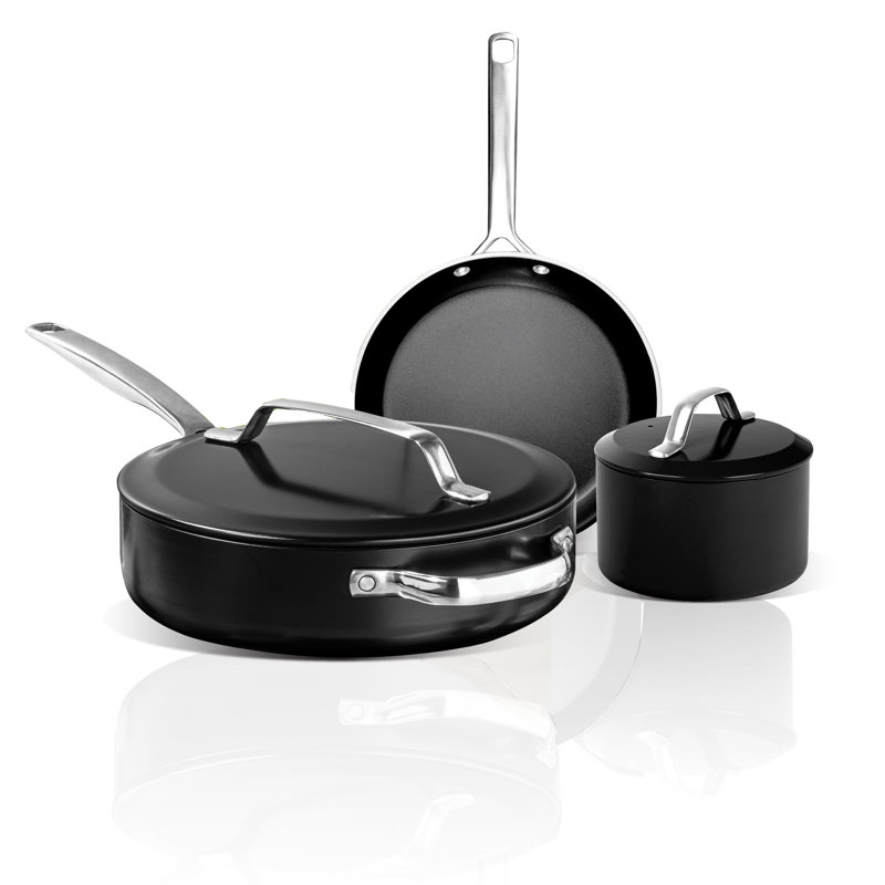 Batterie de cuisine en céramique antiadhésive 5 pièces Gotham Steel Modern, Noir