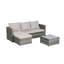 Ensemble de meubles de patio 2 pièces, ensemble modulaire d'extérieur tissé en forme de L, ensemble de conversation en osier avec repose-pieds, table de détente amovible-111740353