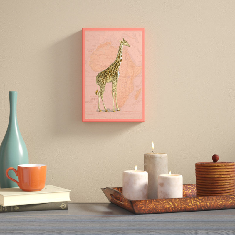 African Animals On Coral I by Studio W - Painting on Canvas, 30cm H x 20cm W, Wrapped Canvas
