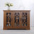 48.66" X 15.55" X 34.06" Spacious Size Sideboard 3 Clear Tempered Glass Doors Buffet With Adjustable Shelf, MDF With Dark OAK Decorative Laminates Storage Cabinet For Dinning Room, Kitchen,Living Room-72052711