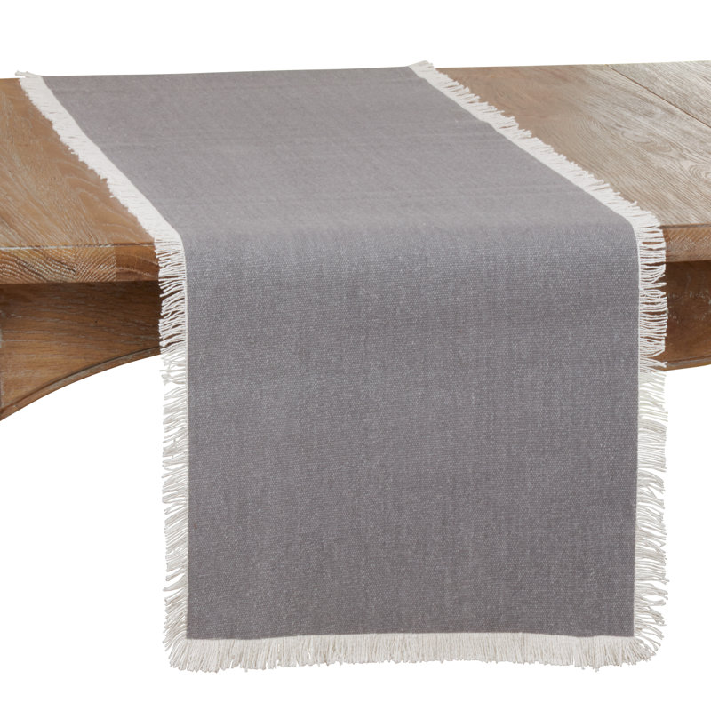 Flamenco 100% Cotton Table Runner, Gray