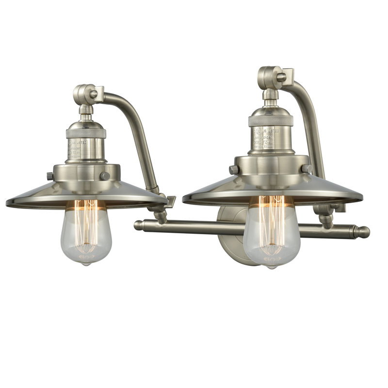 Clintonpark 2 - Light Dimmable Vanity Light, 3 W LED Vintage Dimmable Bulb, Brushed Satin Nickel, Brushed Satin Nickel