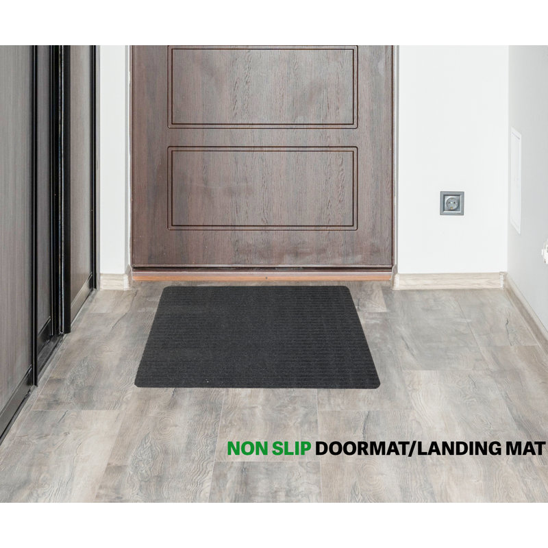 Tapis assorti pour tapis d'escalier nervuré, Rectangle 24 po x 30 po, Gris