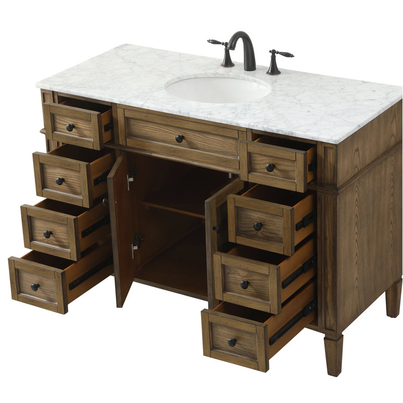Ensemble de meuble-lavabo simple 48 "Rivers, Bois flottant