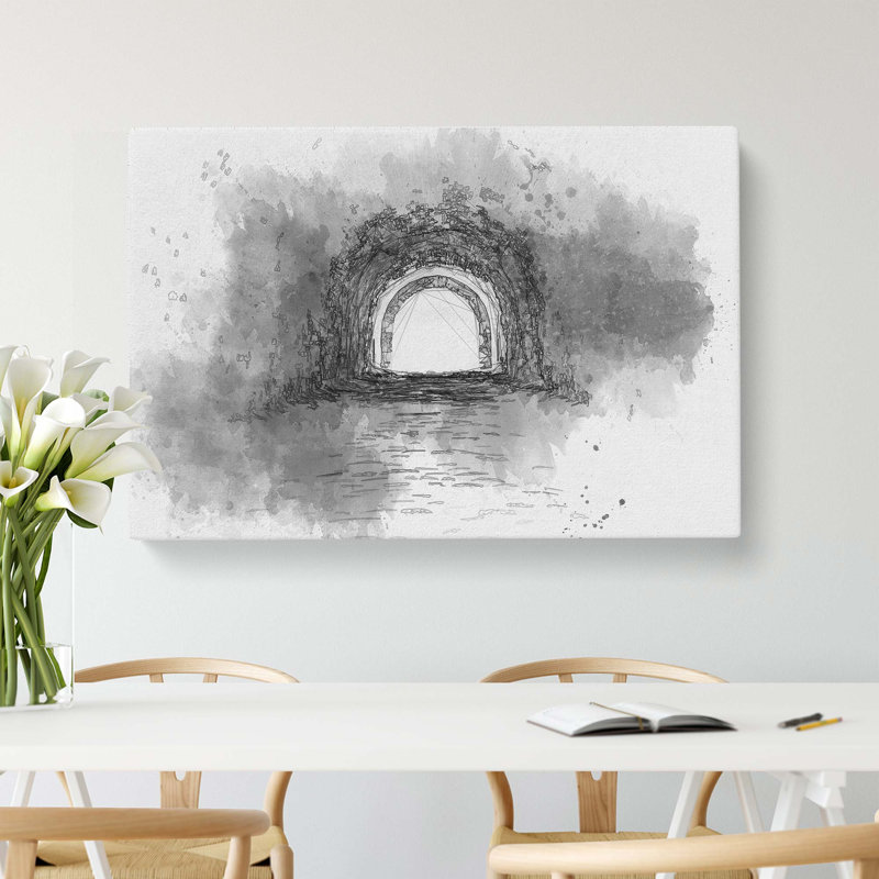 Brick Tunnel in Abstract - Wrapped Canvas, 35cm H x 50cm W x 3cm D