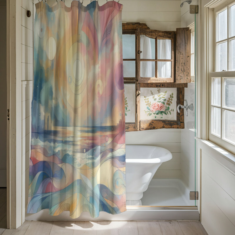 Rideau de douche standard 1 pièce Dreamy Abstract, H 74 po x l 71 po