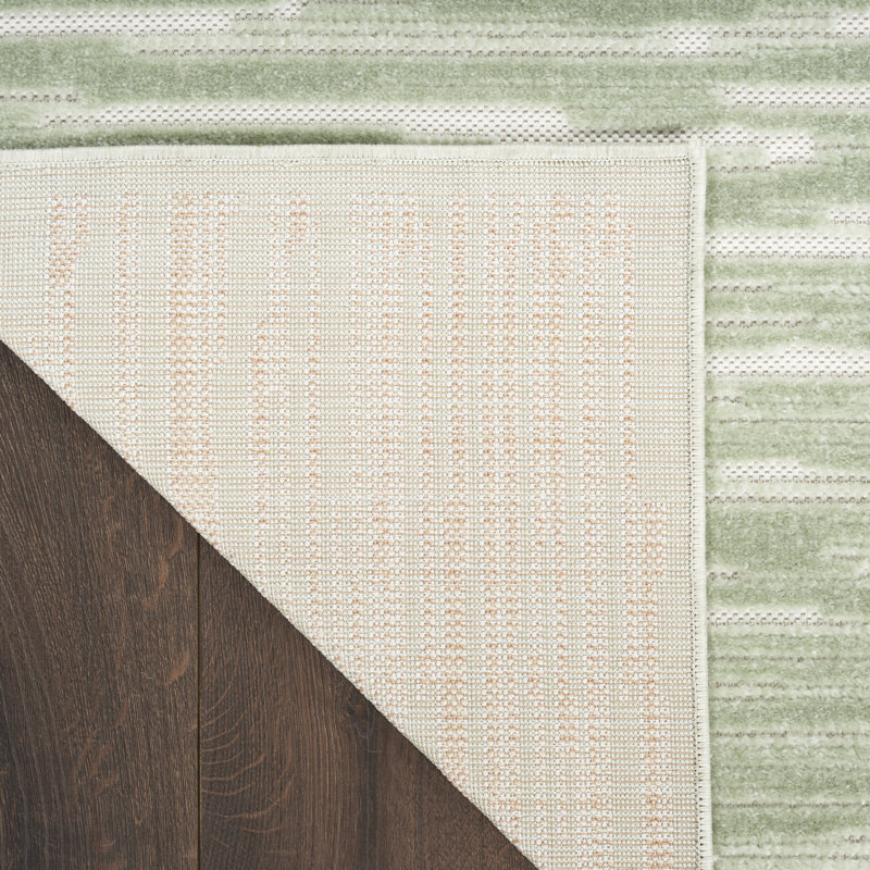 Ebern Designs Lureatha Green Modern Indoor Rug, Rectangle 3'11" x 5'11"