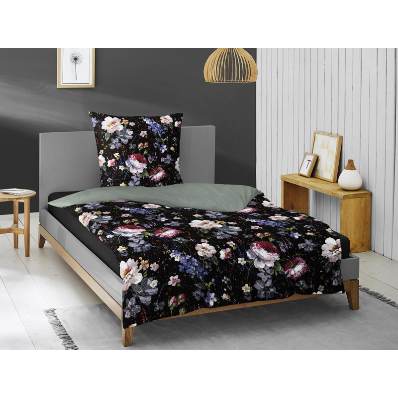 Opal Duvet Cover Set, Black, 155 x 220cm Duvet Cover + 1 Pillowcase 