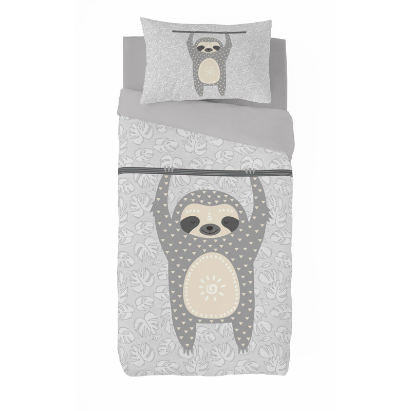 Ensemble de housse de couette en coton 2 pièces Sloth (l 66 po x L 86 po)