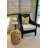 Contemporary Side Table with Black Base and Top Pedestal Small End Table Side Table