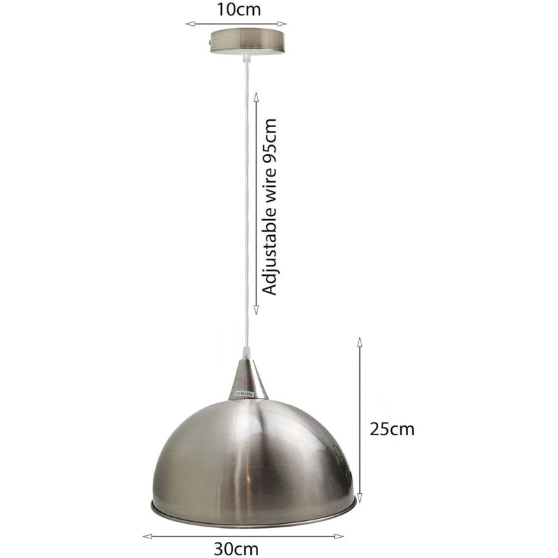 1 - Light Stain Nickel Dome Pendant