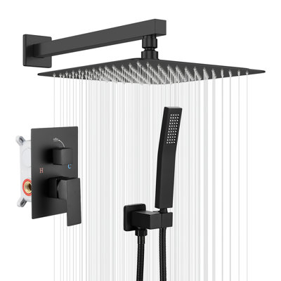 8000-10Inch Shower Faucet Shower System With 10 Inches Rain Shower Head And Handheld Spray