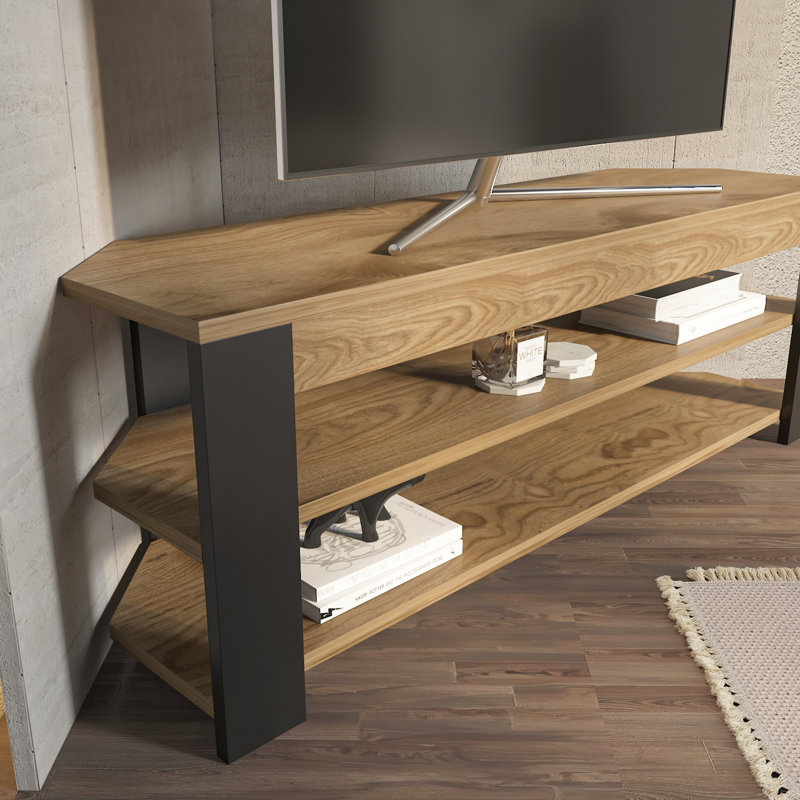 Deltina Corner TV Stand for Tv's up to 50'', Brown/Black