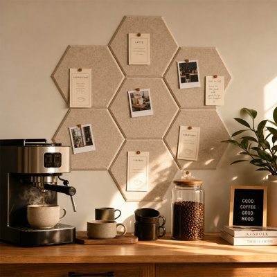 Paquet de 12 panneaux muraux insonorisants, panneaux insonorisants hexagonaux, panneaux insonorisants décoratifs 12 po x 10 po x 0,4 po et babillard pour décoration murale, panneau d'affichage et panneau de liège pour chambre à coucher, bureau, studio