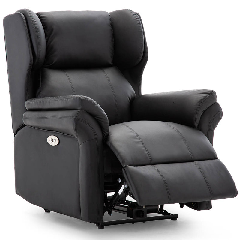 Shropshire 88cm Wide Wing Chair Recliner, Black