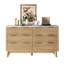 Commode 6 tiroirs Gerius, cannelée, jaune-105517498