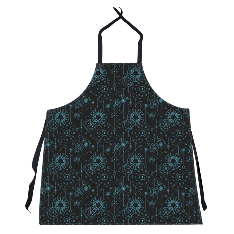 Tablier à motif astrologie, Noir / Bleu