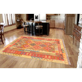 Canvello Kilim Hand-Woven Lamb's Wool Area Rug- 4'9" X 6'6"