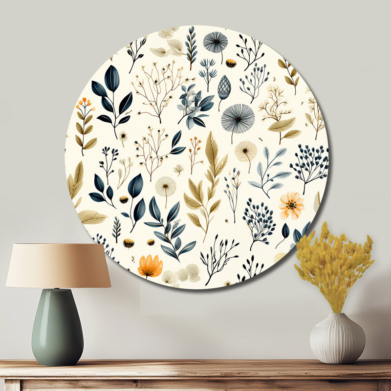 Wincanton - art floral rond en métal, H 23 po x l 23 po