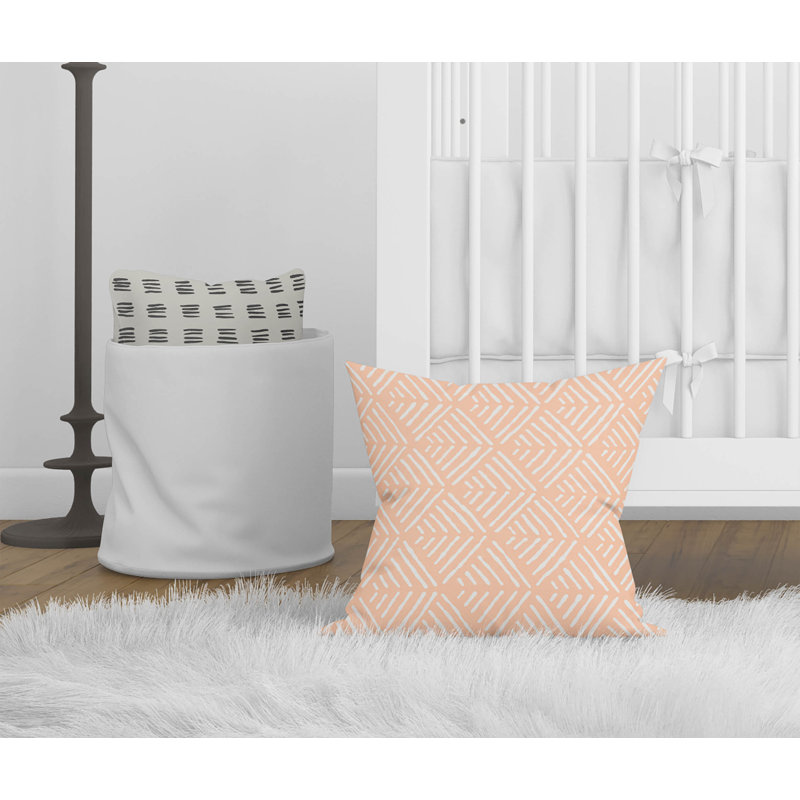Coussin Tribal Dreamer, Pêche / orange, H 16 po x l 16 po