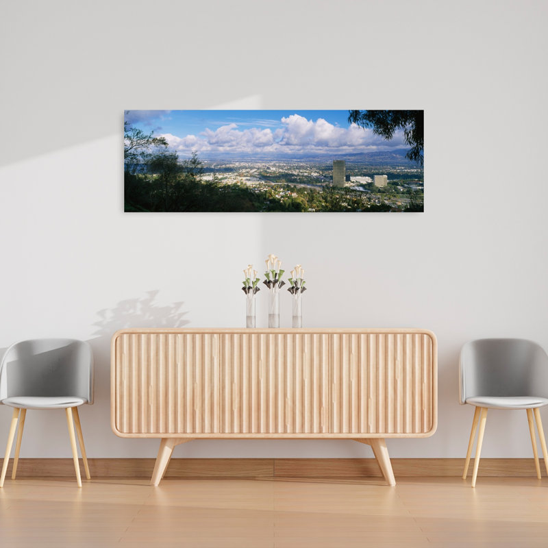 High Angle View Of A City Studio City San Fernando Valley Los Angeles California USA by Warren Marr - Wrapped Canvas Panoramic Print