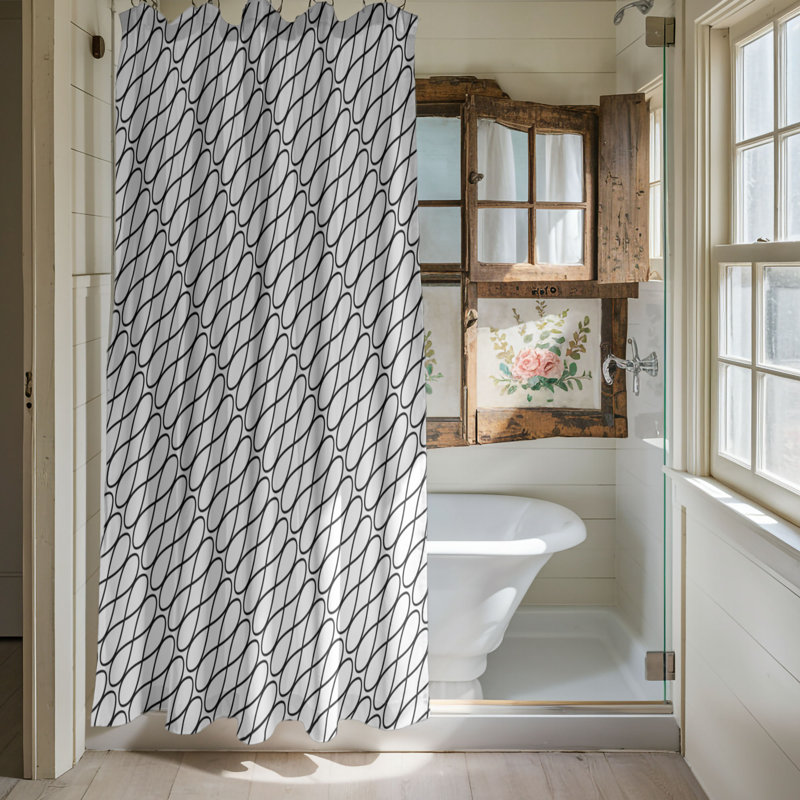 Rideau de douche gris de qualité supérieure, H 74 po x l 71 po