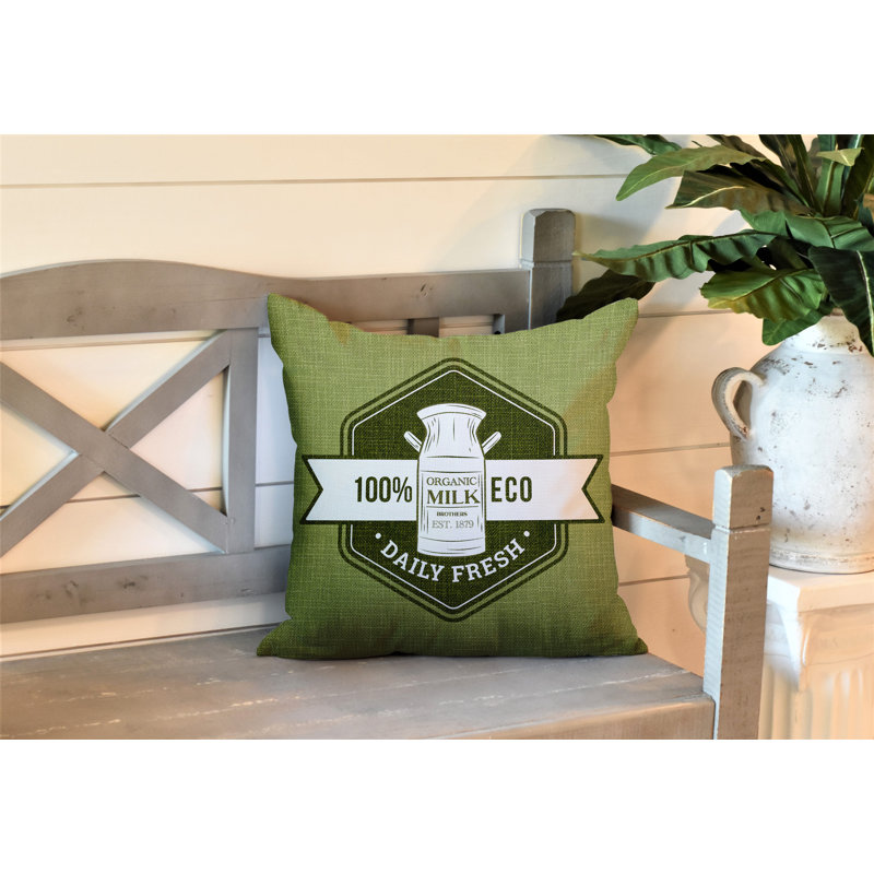 Coussin intérieur / extérieur Macdonald Farm House, L 15 po x H 15 po, Vert