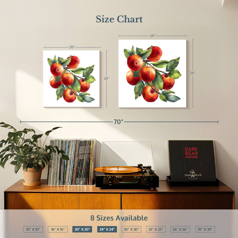 Yarlin Red Apples, 24'' H x 24'' W