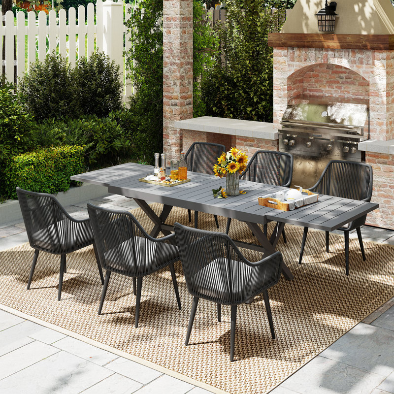 7- Piece Outdoor Dining Set With Extendable Table