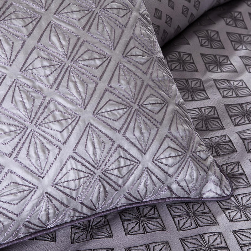 Comforter, Ornamentation, Fill 7 Piece Bedding , Sequined Designing Element, King Comforter + 6 Additional Pieces, Purple