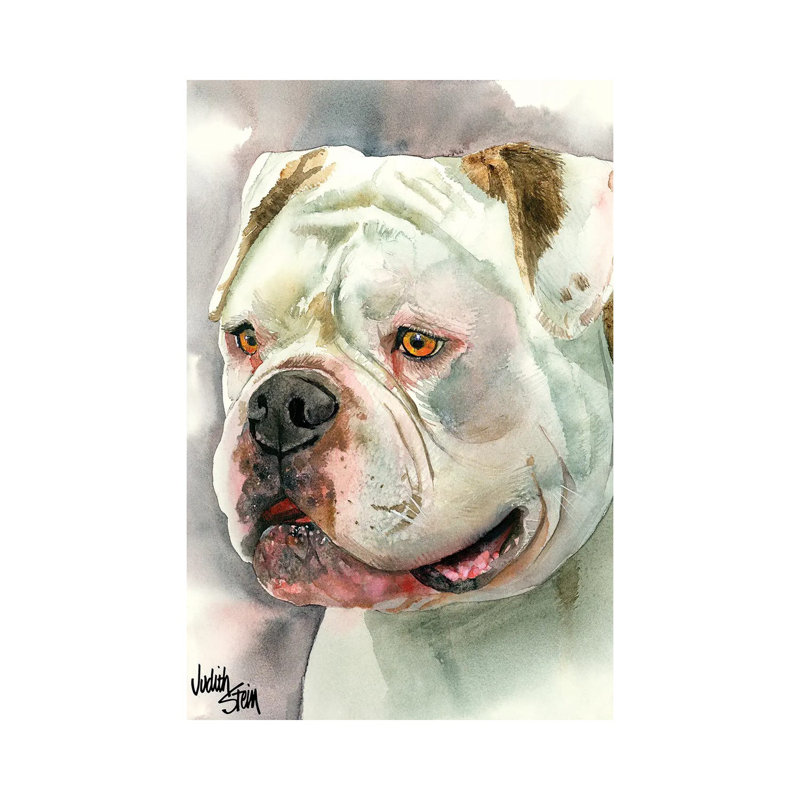 Bear With Me - American Bulldog by Judith Stein - Wrapped Canvas Painting, 66.04cm H x 45.72cm W x 1.91cm D