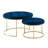 Carlotta Velvet Nesting Ottoman Set of 2 with Stainless Steel Polished Gold Frame-186890004