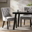 Chaise (2) Grey Diamond Stitch - revêtement, structure en bois gris, tissu doux, pieds