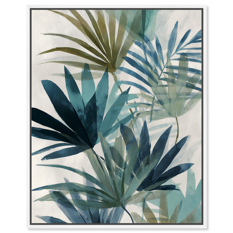 Décoration murale de salle de bain Deepwater Leaves I par Art Remedy, cadre blanc, 16 x 20, H 21 po x l 17 po, Cadre blanc