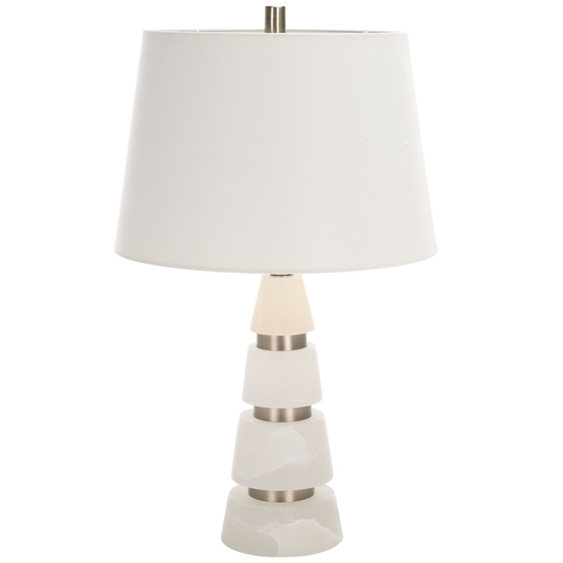 Table Lamp, Silver/White