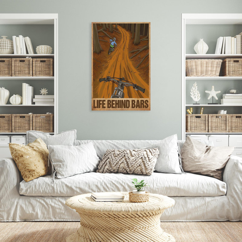 Impression sur toile, «Mountain Biking Life Be derrière Bars», H 36 po x l 24 po x P 1,25 po