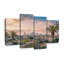 Skylines and Cityscapes, Los Angeles, ensemble de 4 toiles sur toile-93821617