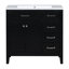 Meuble-lavabo 36 po avec lavabo, armoire de salle de bain avec tiroirs, structure solide et panneau de fibres à densité moyenne
