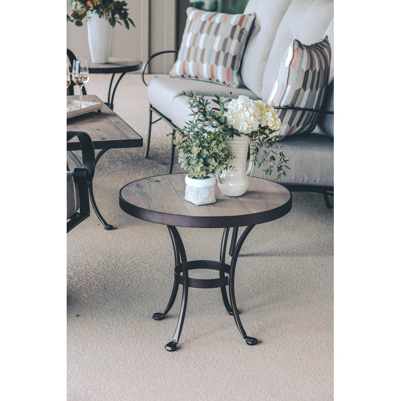 Tables Outdoor Round Side Table, Venice Beach, Carbon Black