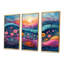 «Pink and Blue Coastal Coral Under Dream I», ensemble d'art mural côtier-107181966-107181960
