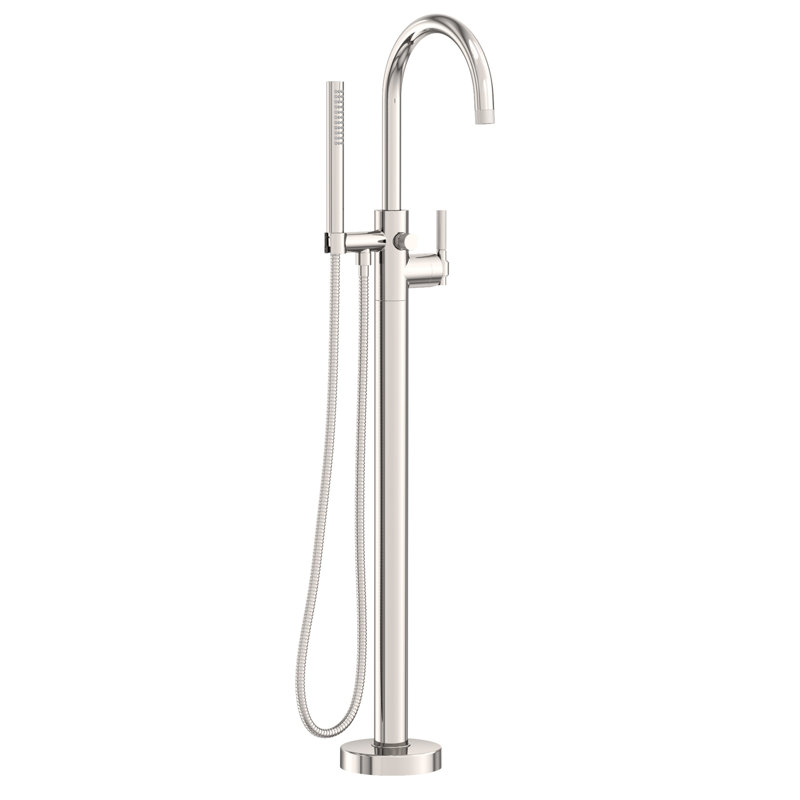 Exposed Tub And Hand Shower Set - Free Standing, Polished Nickel