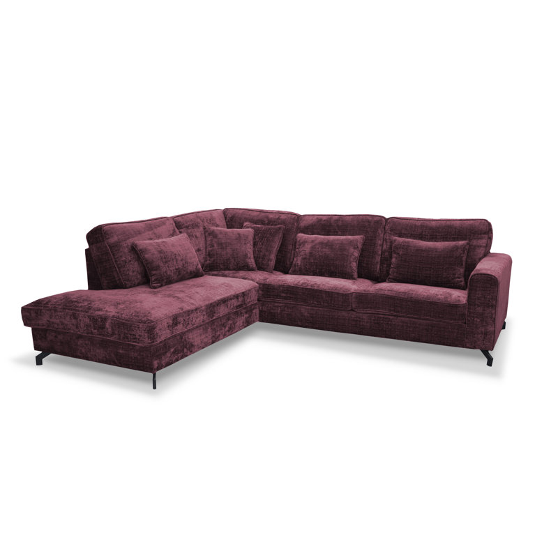 5 Seater Sofa & Chaise, Left Hand Facing, Purple