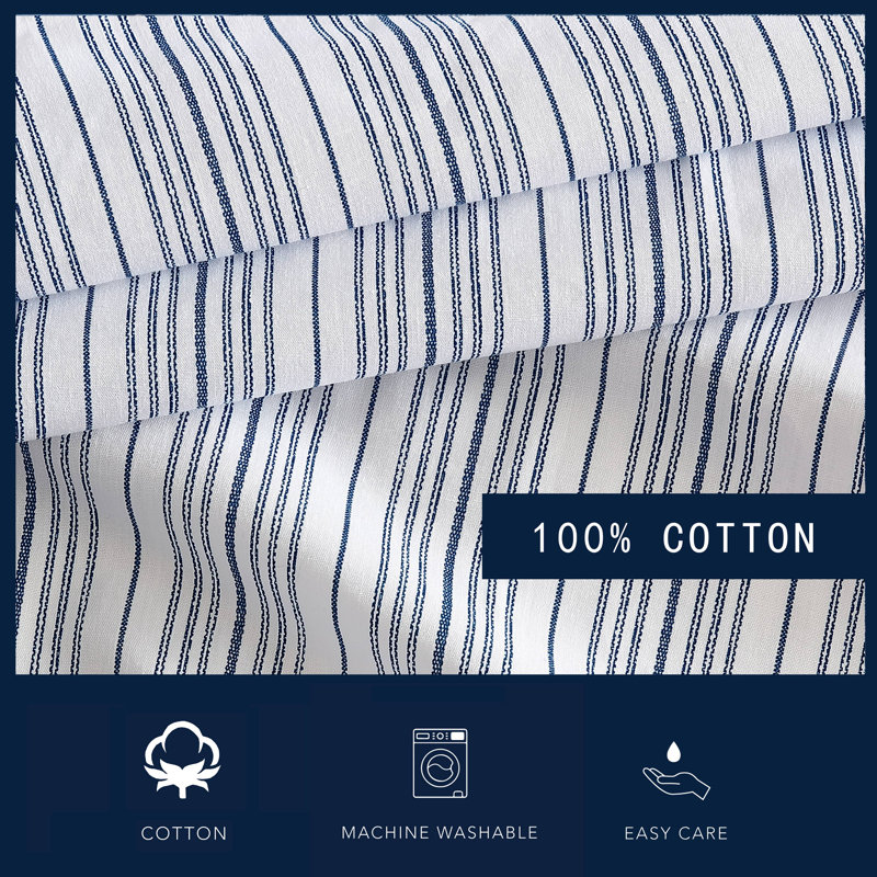 Blue Mirage Stripe Cotton Twin Deep Pocket Sheet Set