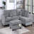 Contemporary Style 3Pc Sectional Set Right Arm Chaise Left Arm Sofa W/ Usb Port Storage Ottoman Throw Pillow Wooden Legs Fog Finish Primary Living Room-1214704441