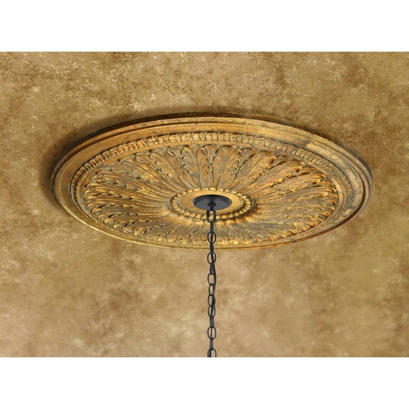 Classic Petite Gilt Chandelier Ceiling Medallion