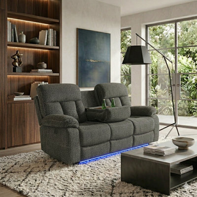 Ensemble de chambre Anish avec lumières DEL et porte-gobelets, canapé intelligent