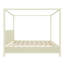 Lit plateforme à baldaquin en bois avec lattes de support, beige-37257601