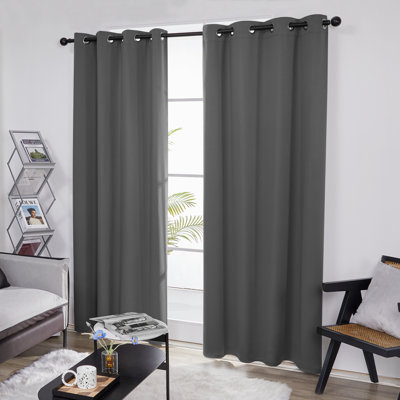 Ebern Designs Blackout Bedroom Curtains Panels (Set of 2)