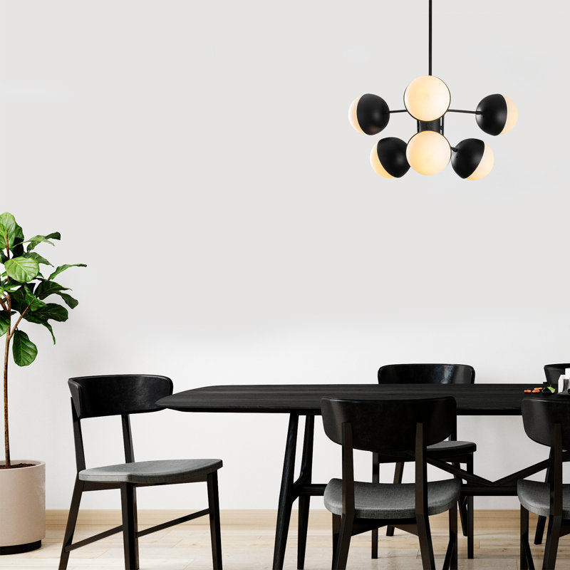 Belue 6 - Light Unique/Statement Chandelier, Black/White, Black